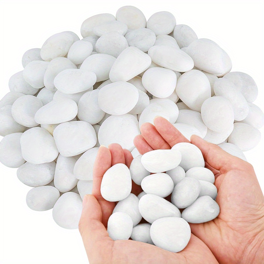 Aquarium Planted - 200/400g White High Polished Natural Pebbles